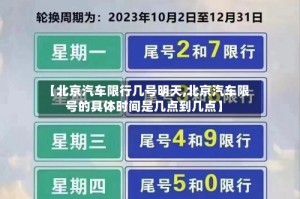 【北京汽车限行几号明天,北京汽车限号的具体时间是几点到几点】