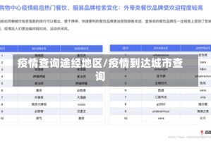 疫情查询途经地区/疫情到达城市查询