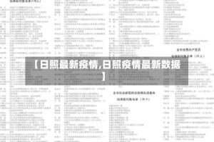 【日照最新疫情,日照疫情最新数据】