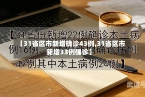 【31省区市新增确诊43例,31省区市新增33例确诊】