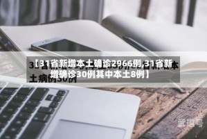 【31省新增本土确诊2966例,31省新增确诊30例其中本土8例】