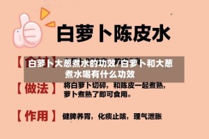 白萝卜大葱煮水的功效/白萝卜和大葱煮水喝有什么功效