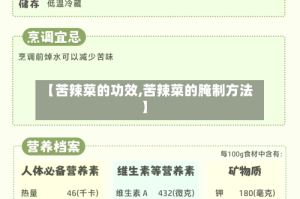 【苦辣菜的功效,苦辣菜的腌制方法】