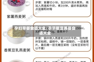 孕妇早餐食谱大全/孕早期营养餐食谱大全