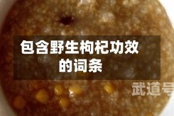 包含野生枸杞功效的词条