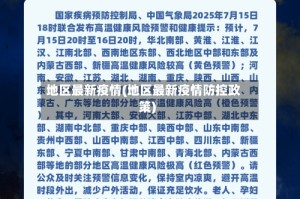 地区最新疫情(地区最新疫情防控政策)