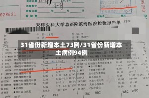 31省份新增本土73例/31省份新增本土病例94例