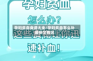 孕妇贫血食谱大全/孕妇贫血怎么补最快又有效