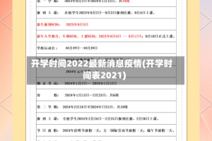开学时间2022最新消息疫情(开学时间表2021)