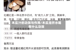 木瓜汁的功效与作用/木瓜泡开水喝有什么功效