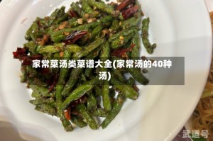 家常菜汤类菜谱大全(家常汤的40种汤)