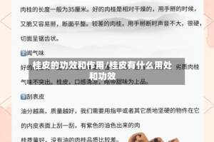 桂皮的功效和作用/桂皮有什么用处和功效