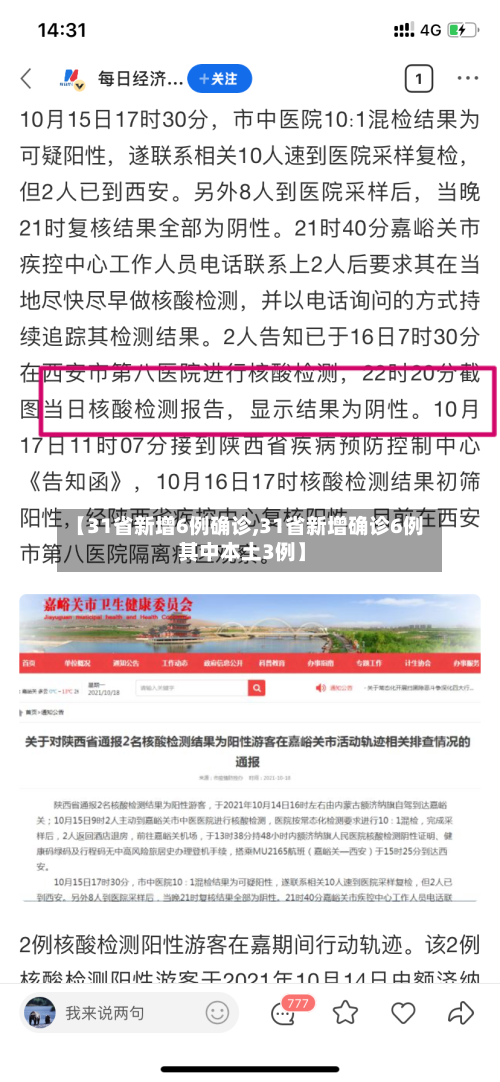【31省新增6例确诊,31省新增确诊6例 其中本土3例】-第3张图片
